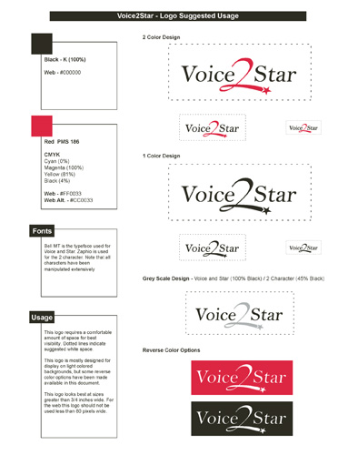 Voice2Star Logo & Website